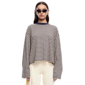 Like New Lioness Bloom top in beige stripe